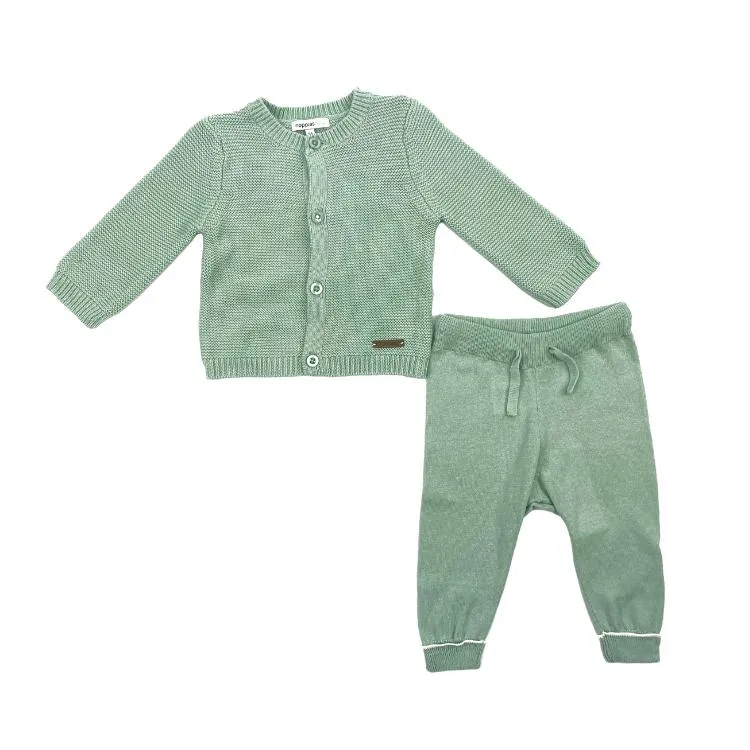 U Cardigan Knit   Pants Set