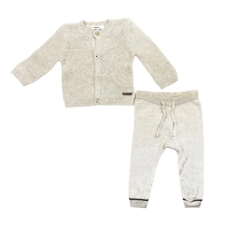 U Cardigan Knit   Pants Set