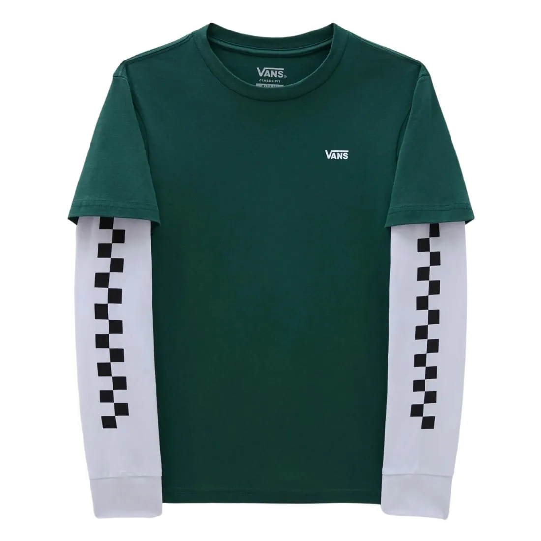 Vans Boys Long Check Twofer Long Sleeve T-Shirt - Bistro Green