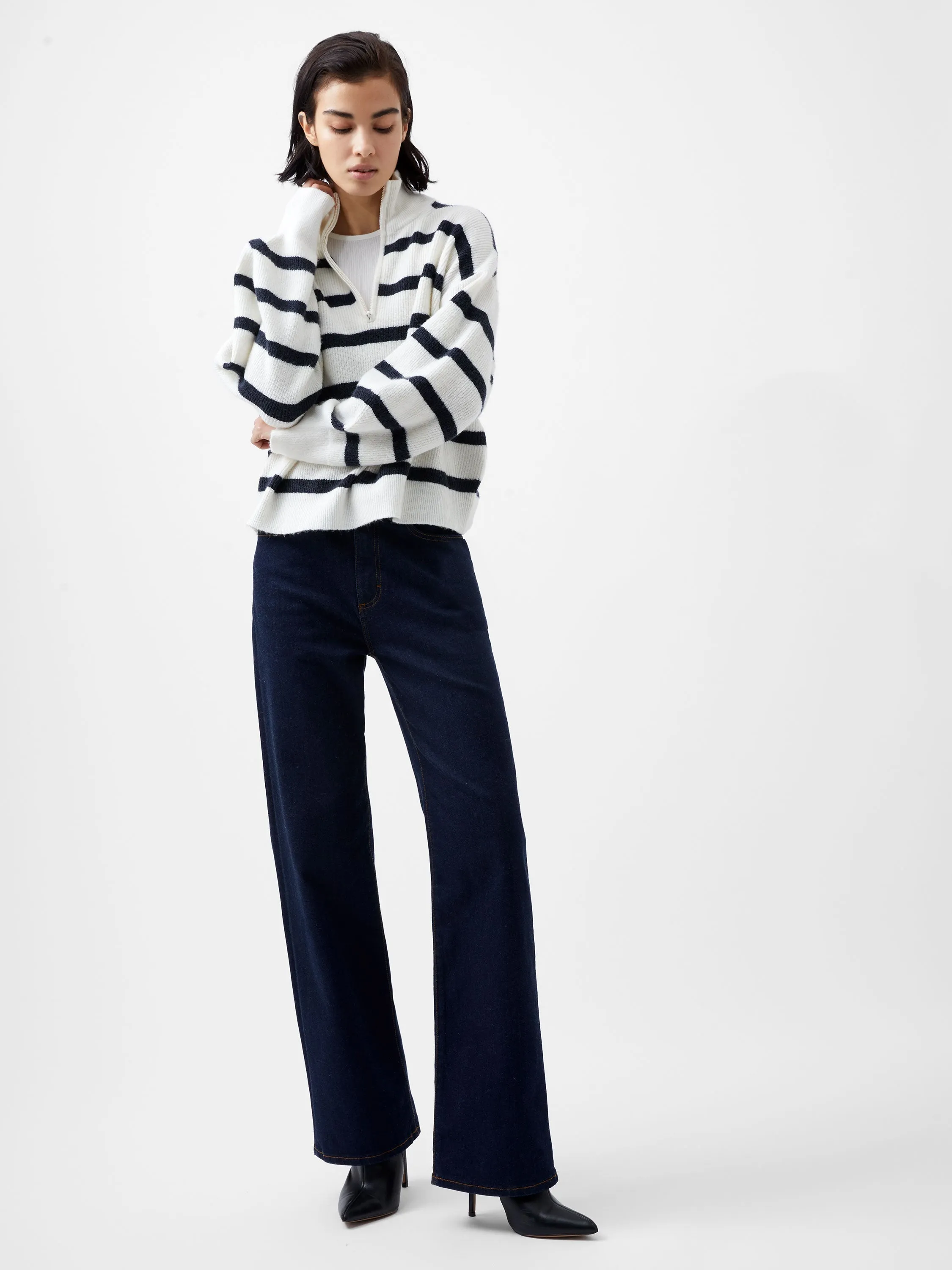 Vhari Recycled Stripe Half Zip Jumper