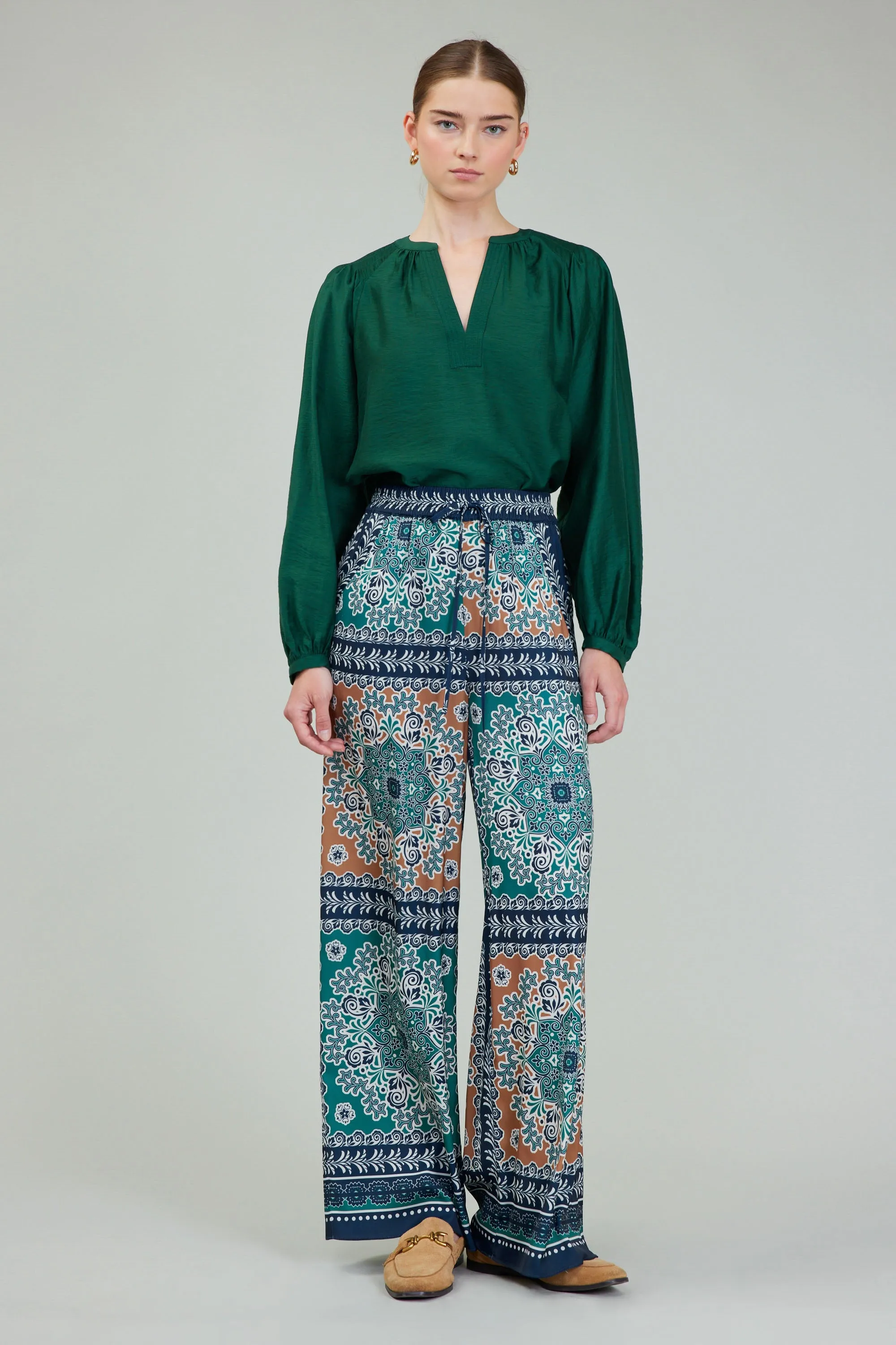 Wide Leg Bordered Pants