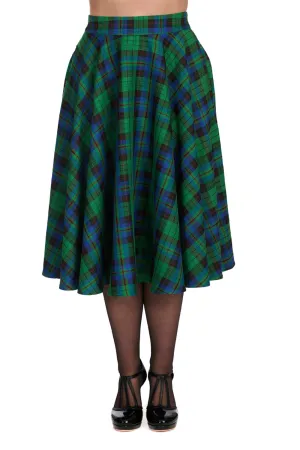 Winter Check swing skirt by banned