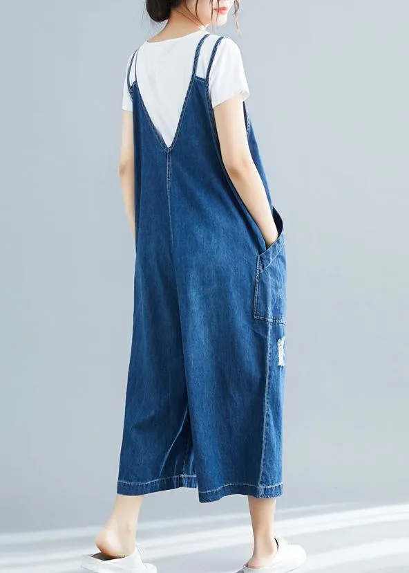 Women jumpsuit pants cotton clothes 18th Century navy pants