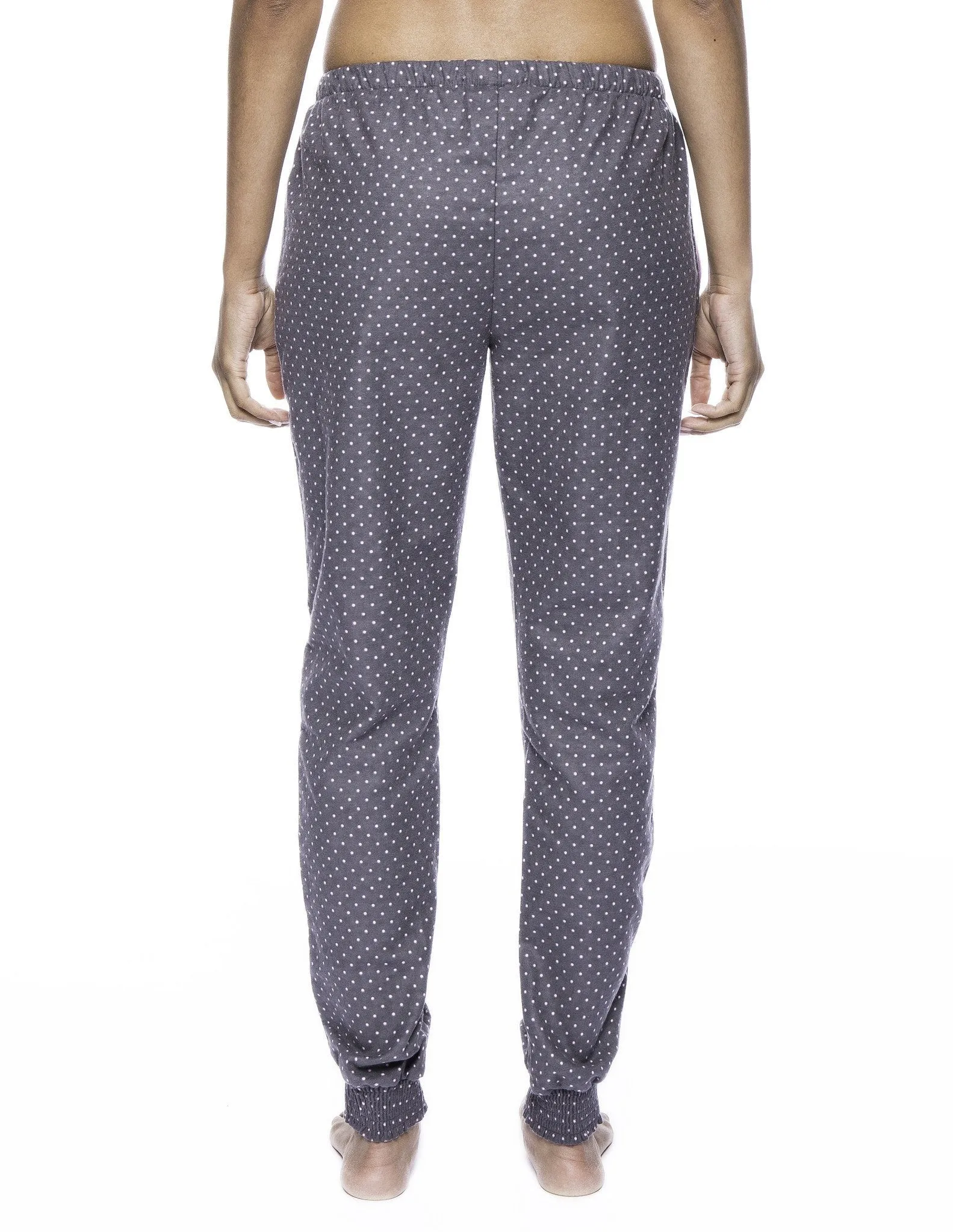 Women's Premium Flannel Jogger Lounge Pants - Pindots Charcoal