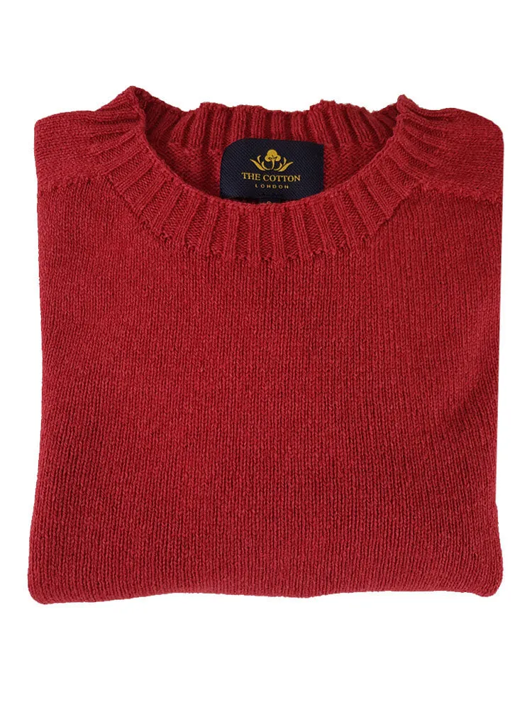 Wool X Cotton Blend Crew Neck Jumper - Rosehip