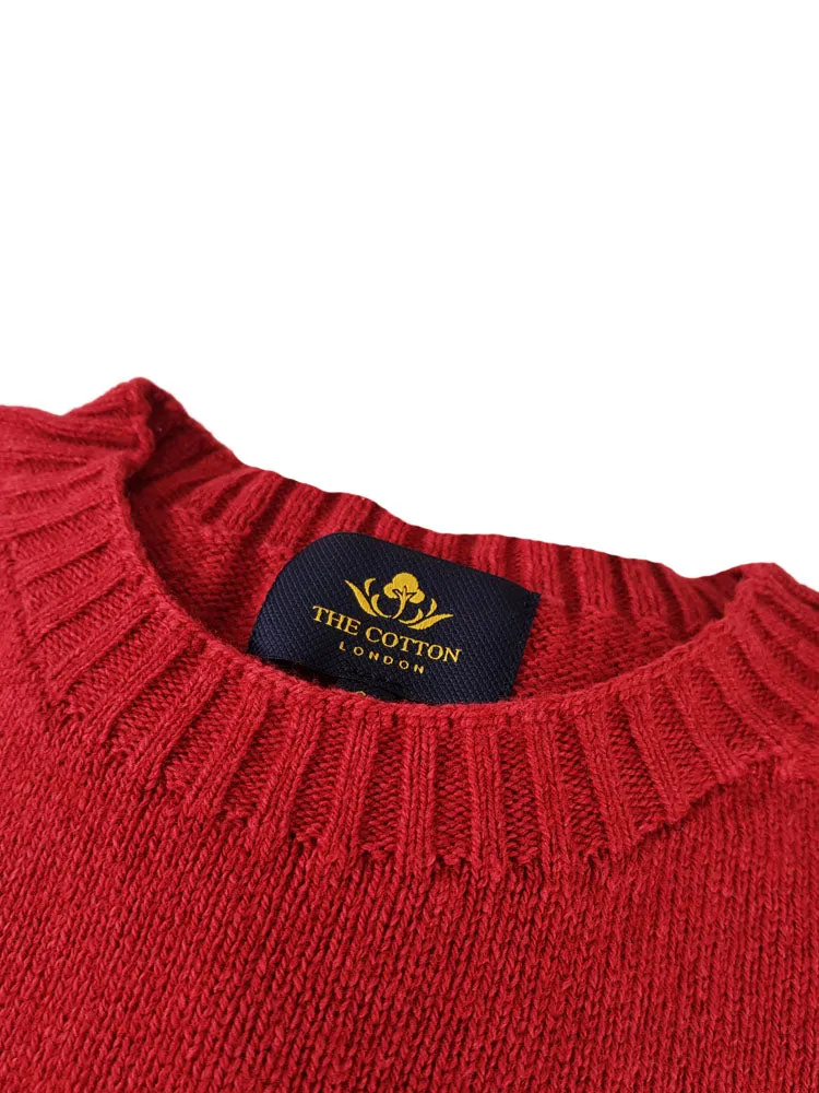 Wool X Cotton Blend Crew Neck Jumper - Rosehip