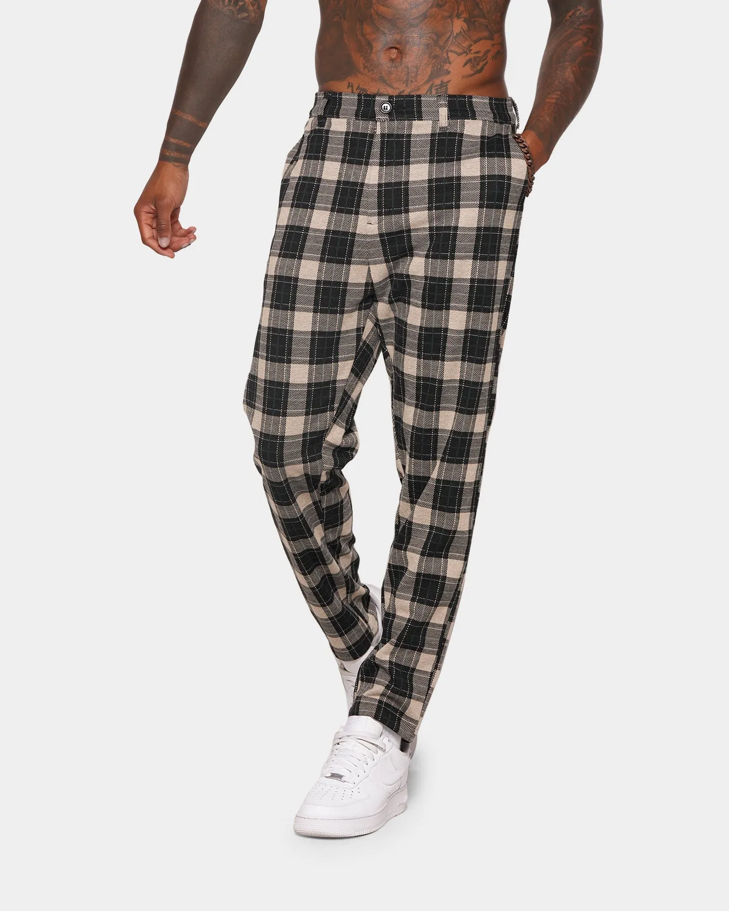 XXIII Isak Plaid Pants Black/Cream