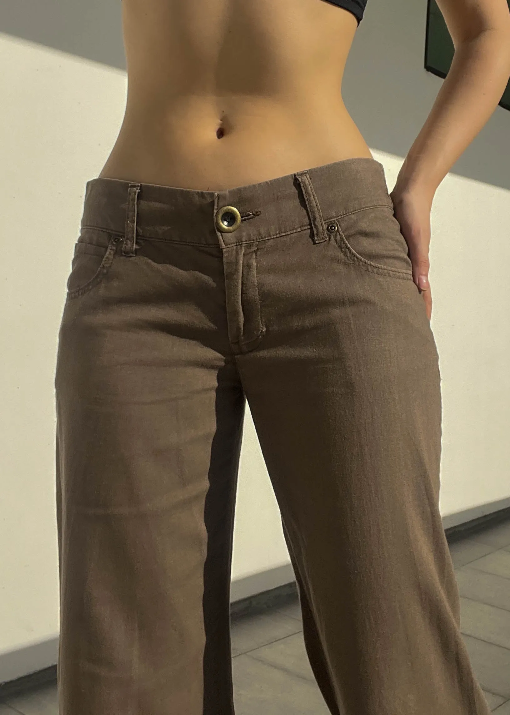 Y2k Brown Flared Pants (M)