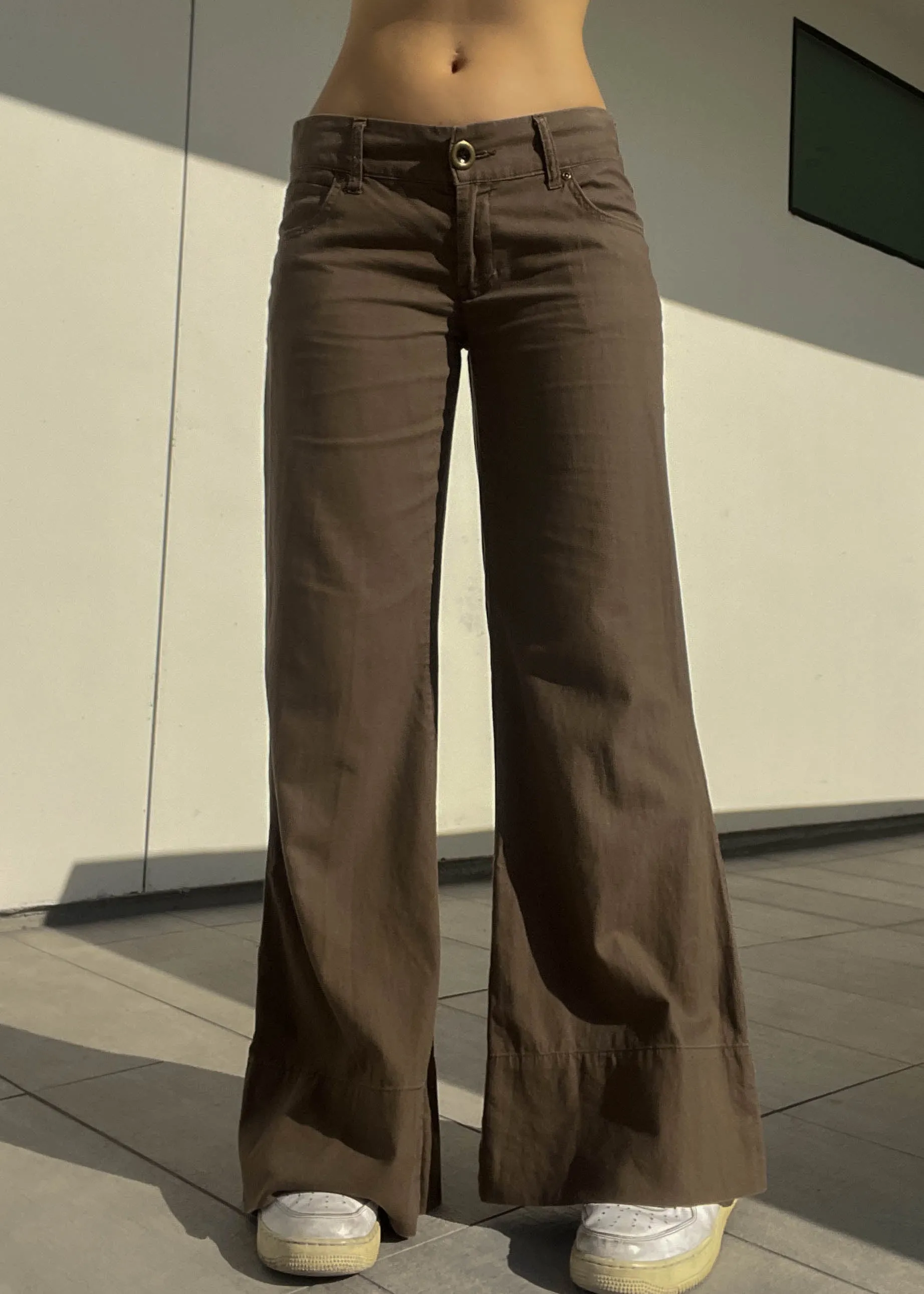 Y2k Brown Flared Pants (M)