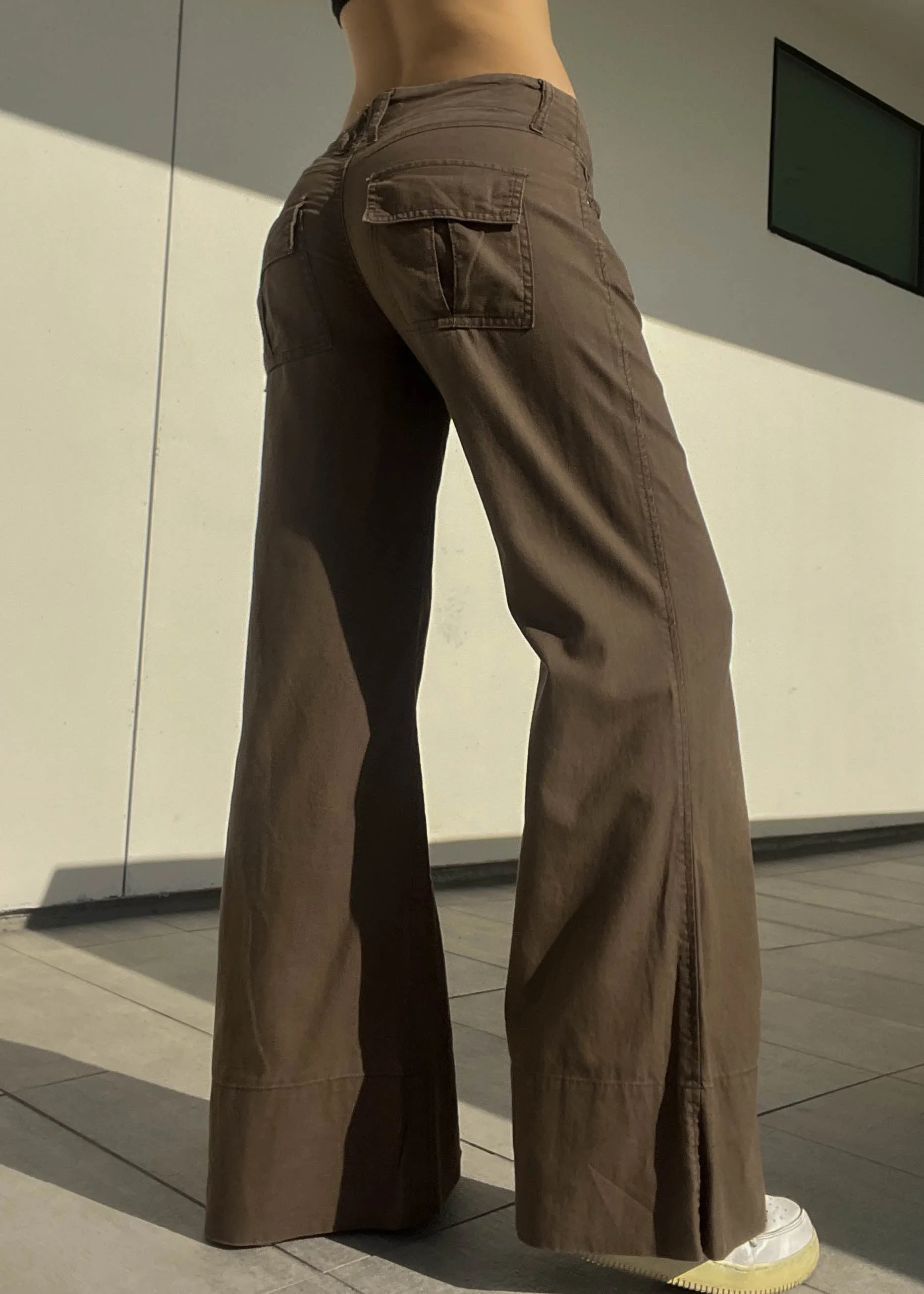 Y2k Brown Flared Pants (M)