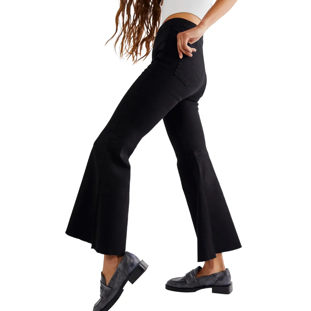 Youthquake Crop Flare Jeans - Blackout