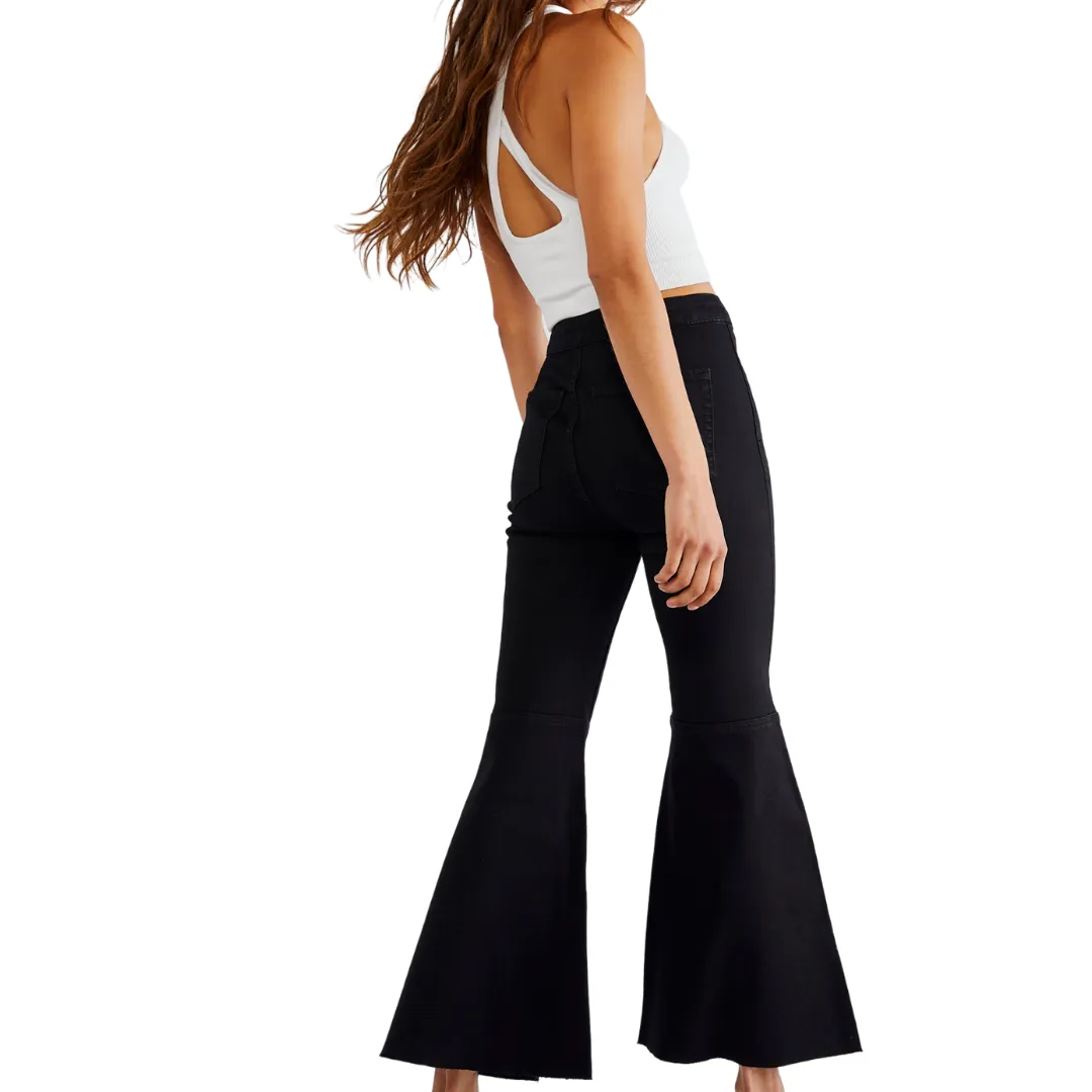 Youthquake Crop Flare Jeans - Blackout