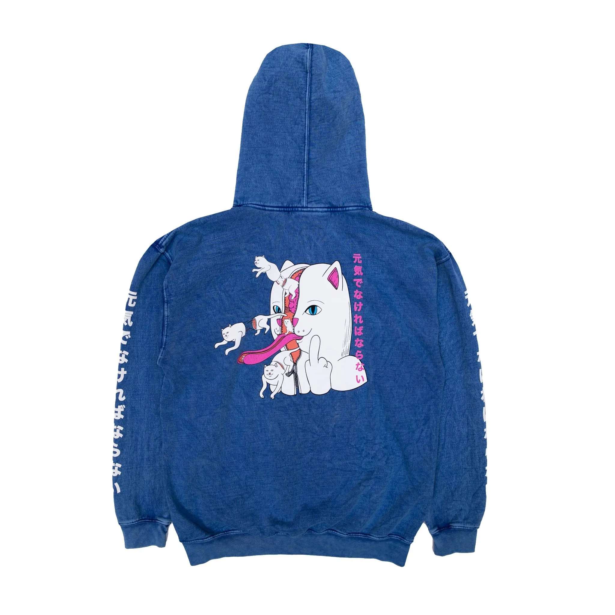 Zipper Face Hoodie (Royal Wash)